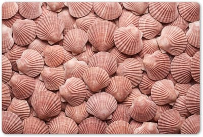 Placemats 45x30 cm - Placemat kunststof - 1 stuk - Schelpen - Patroon - Roze - Borden onderleggers - Decoratie voor op tafel - Keuken tafeldecoratie accessoires - Vinyl onderlegger - Tafelversiering