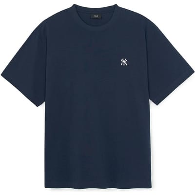 MLB New York Yankees Basic Serie SS25 Effen Kleur Veelzijdig Geborduurd Klein Logo Gedrukt Casual Mode Korte Mouw T-shirt 3ATSB6153-50NYS XL black