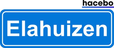 Hacebo - Plaatsnaam Sticker - 29x10 CM - Elahuizen sticker - Verkeersborden sticker - grappige cadeaus - Elahuizen