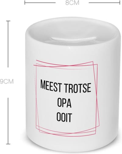 Akyol - meest trotse opa ooit Spaarpot - Opa - trotse opa - verjaardagscadeau - verjaardag - cadeau - cadeautje voor opa - opa artikelen - kado - geschenk - gift - 350 ML inhoud