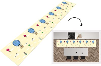 Keukenloper - Loper keuken - Patroon - Muis - Luchtballon - 300x50 cm - Keukenloper vinyl