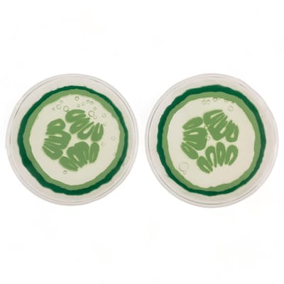 Dailygoods- Oogpadset - Warm/koud oogcompressen - Stijlvol komkommerdesign - 2 stuks - Diameter 6,5 cm - Optimaal voor ontspanning