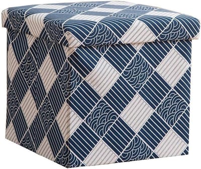 Opbergpoef - Voetenbank kruk - Woonkamer opruimen - Robuuste constructie - 38x38x38 cm - Linnen
