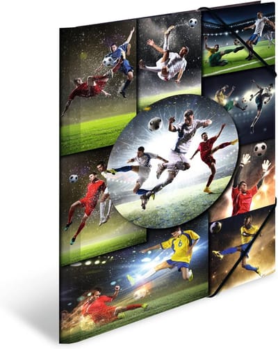 Set van 3 A3 Verzamelmappen Sport Voetbal voor Kinderen en Jongens/Meisjes