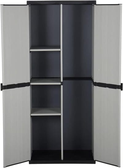 Tuin Opbergkast - Kunststof Kast - Terras Opbergen - Afsluitbaar met hangslot - 68 x 40 x 168 cm