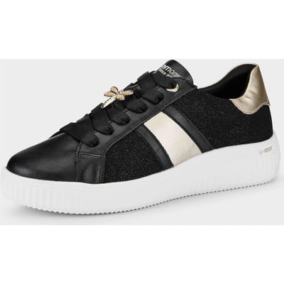 Sneakers met glanzende elementen - zwart - Gr. 39 van Goldner Fashion