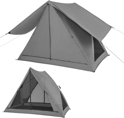 COSTWAY Pop-up tent voor 2-3 personen, 360 graden, eenzijdig doorzichtige familietent, campingtent met regenbescherming en grondzeil, waterdicht, voor trekking, kamperen