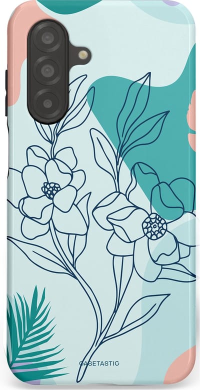Casetastic Hoesje Geschikt voor Samsung A26 - Stijlvolle Beschermende Duo-layer Case - Zeegroen Bloemenfestijn