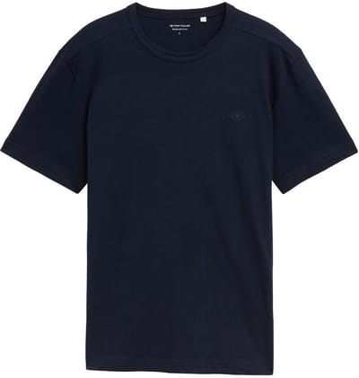 Tom Tailor - Basic T-shirt van katoen - Maat XXL - sky captain blue