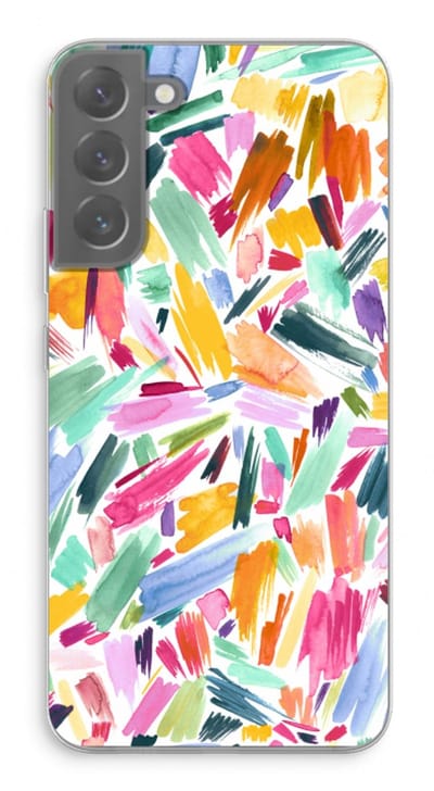 Case Company® - Hoesje geschikt voor Samsung Galaxy S22 Plus hoesje - Watercolor Brushstrokes - Soft Cover Telefoonhoesje - Bescherming aan alle Kanten en Schermrand