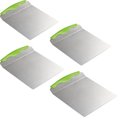 4x taartschep rvs - taartplaat - vierkant - groot - met handvat - 20 x 24 cm