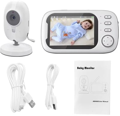 Geschikt voor Nieuwe Draadloze Babyfoon met Camera - 3,5 Inch Display - Nachtzicht - Temperatuurbewaking - Tweeweg Audio - Baby & Nanny Beveiligingscamera