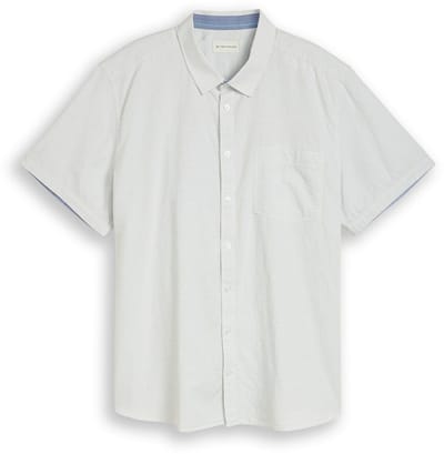 Tom Tailor - Plus Size - Regular Fit katoenen shirt met korte mouwen - Maat 2XL - gardenia white dot structure