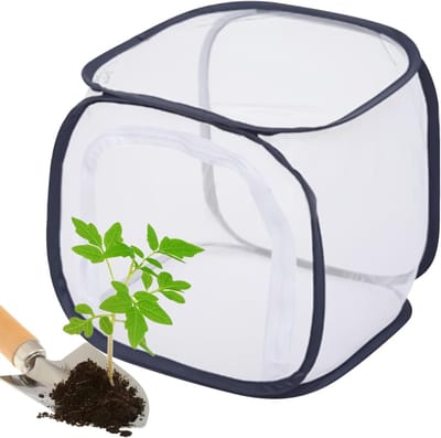 Gaasplantenafdekking, inklapbaar plantenbeschermingsnet, opvouwbare bescherming met vliegenbescherming voor fruit, groenten, bloemen, broeikas