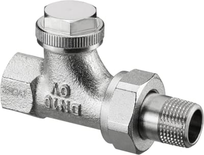 OVENTROP Retourfitting Combi 3 doorlaat DN 20, R 3/4 x Rp 3/4, PN 10, messing, vernikkeld, 1090463