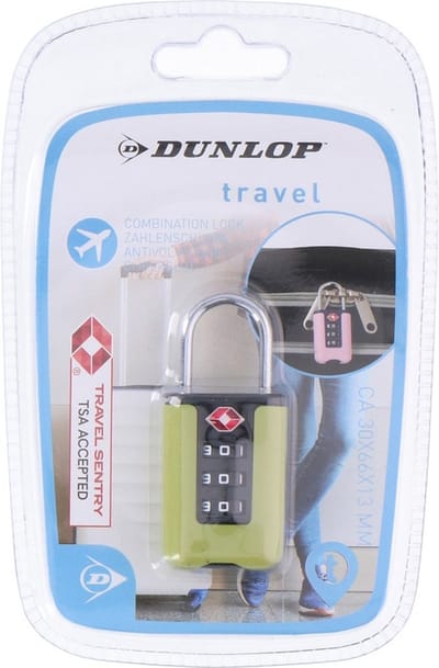 Dunlop TSA slotje - groen - kunststof/metaal - cijferslot - bagageslot voor reistassen/koffer - Handbagage sloten