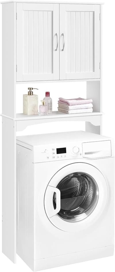 SNJY® Wasmachine Kast - Wasmachine Verhoger - Wasmachine Ombouw - 23D x 75B x 180H cm - Wit