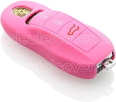 Autosleutel Hoesje geschikt voor Porsche - SleutelCover - Silicone Autosleutel Cover - Sleutelhoesje Roze