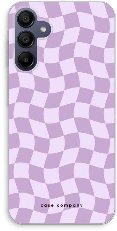 Case Company® - Hoesje geschikt voor Samsung Galaxy A15 hoesje - Grid Paars - Soft Cover Telefoonhoesje - Bescherming aan alle Kanten en Schermrand