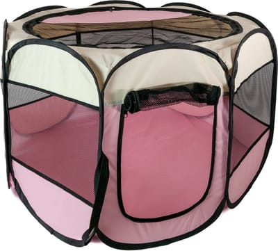 Intirilife Praktische dierenbox 77 x 58 cm Oxford stoffen speeltent in Roze - Voor honden katten of konijnen om te vervoeren spelen en rusten