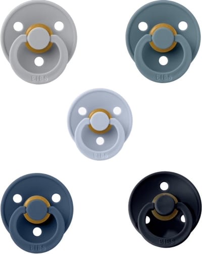 Bibs fopspenen 0-6 maand set 5 stuks Cloud,Petrol,Baby Blue,Deep Space en Black maat 1
