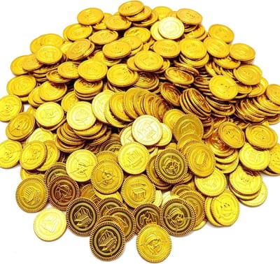 Piraten schat goudmunten speelgoed voor kinderen, perfect voor verjaardagsfeestjes en schattenjachten, 100 stuks speelgeld voor piraten themafeestjes