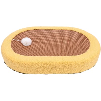 Lit Griffoir Ovale pour Chat Chat Griffoir Salon Meuble Protecteur pour Chats d'Intérieur Griffer brown