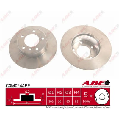 Remschijf ABE C3M024 voorkant, compleet, 1 Stuk