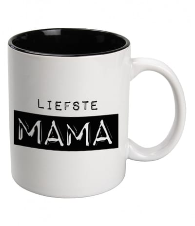 Mok met tekst | Liefste mama | Kleur: Zwart wit