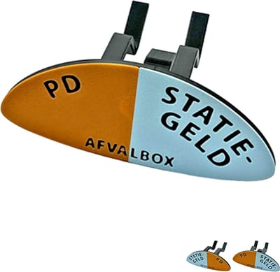 Vuilniszak Clips Afvalscheiding (2 Stuks) – Vuilnisbak Clips – 2-in-1 Prullenbak Verdeler PD/Statiegeld – Vuilniszak Klemmen met Kleurcodering – Prullenbak Clips – 3D Geprint