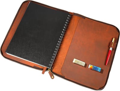 Leren Notitieboek Cover - Schrijfhulpmiddel - Dagelijks Gebruik - Handgemaakt Kwaliteit - A4 Formaat - Bruin