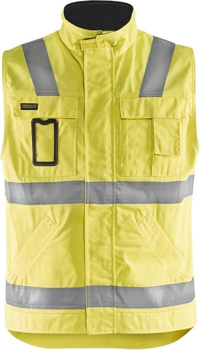 Blaklader Werkvest. Ongevoerd High Vis 8505-1804 - High Vis Geel/Marineblauw - XL