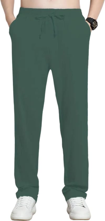 Livano Linnen Broek Heren - Zomerbroek - Volwassenen - Lange Broek - Pantalon - Strandbroek - Zomer - Ibiza Stijl - Donkergroen - Maat S