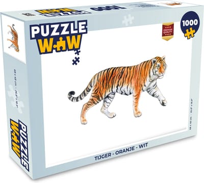 Puzzel Tijger - Oranje - Wit - Legpuzzel - Puzzel 1000 stukjes volwassenen