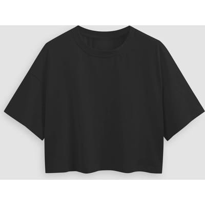 Basis Crew Neck Cropped T-Shirt