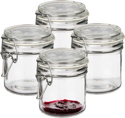 Vivalto Weckpot/inmaakpot - 4x - Tarro - 250 ml - glas - met beugelsluiting - 11 x 10 cm - luchtdicht