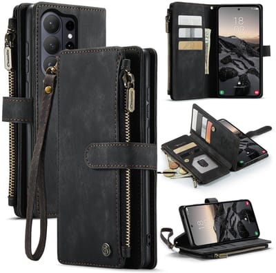 CaseMe Hoesje - Geschikt voor Samsung Galaxy S26 Ultra Hoesje - CaseMe C30 Book Case met Portemonnee - Zwart