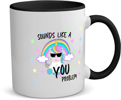 Akyol - unicorn cadeau - koffiemok - theemok - zwart - Unicorn - eenhoorn verjaardag - met opdruk - verjaardag cadeau - leuke grappige - unicorn speelgoed - cadeau voor hem en haar - met tekst - 350 ML inhoud