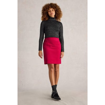 White Stuff Coral Velvet Skirt Bright Pink Maat: 14 | Mini Rokken Outlet | Dames | Roze