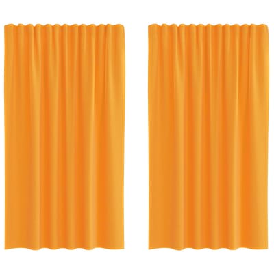 vidaXL Gordijnen voile met roedezakken 2 st oranje