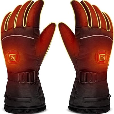 Elektrische verwarming voor winter - Verwarmde handschoenen -Waterdicht, Winddicht - Zwarte unisex handschoenen (Batterij niet inbegrepen)