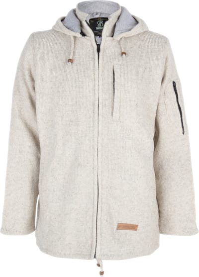 Gebreid Wollen Heren/Uni Vest van Schapenwol met Katoenen Voering en afneembare capuchon - SHAKALOHA - M Splendor ZH XS