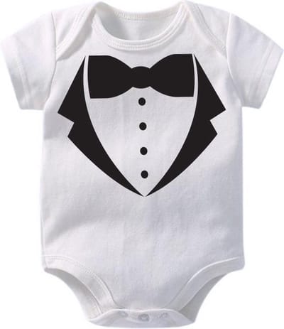 Hospitrix Baby Rompertje Carnavalskleding baby Tuxedo | 0-3 maanden | Korte Mouw | Carnavalskleding | Baby | Carnaval | Kinderen | Bekendmaking | Aankondiging | Aanstaande Moeder | Moederdag