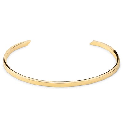 3 mm Gepolijste verstelbare manchetarmband van verguld 925 sterling zilver