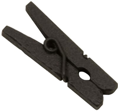 HOBI - 10 Zwarte mini wasknijpers van hout 2,5 cm voor plaatskaartjes