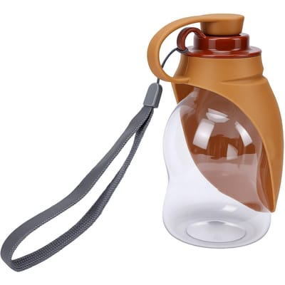 Opvouwbare Hond Waterfles 300ml Lekvrij Draagbare Siliconen Huisdier Waterdispenser voor Reizen Kamperen oranje