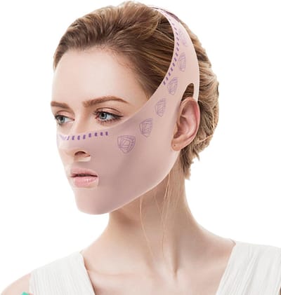 2x Ademend Gezichtsmasker voor V-lijn en Dubbele Kin Reductie met Klittenband