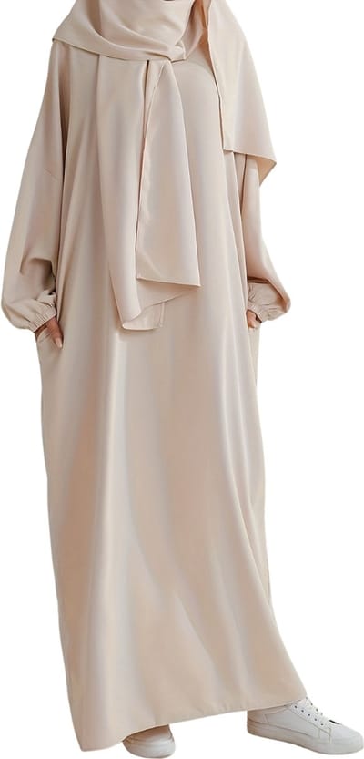 Bovista Abaya - Gebedskleding Dames - Islamitische Kleding - Jilbab - Khimar - Vrouw - Alhamdulillah - Beige
