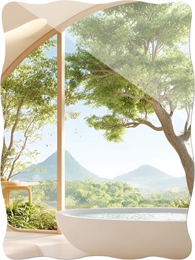 Wandspiegel 50 x 40 cm, Plakspiegel van HD-glas, Randloos Design voor Badkamer, Hal en Slaapkamer