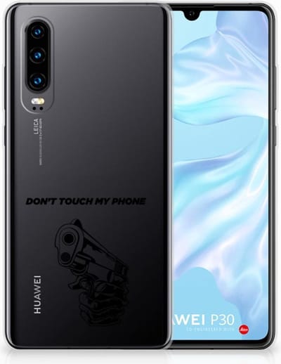 Huawei P30 Silicone-hoesje Gun Don't Touch My Phone